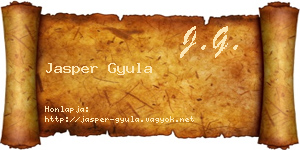 Jasper Gyula névjegykártya